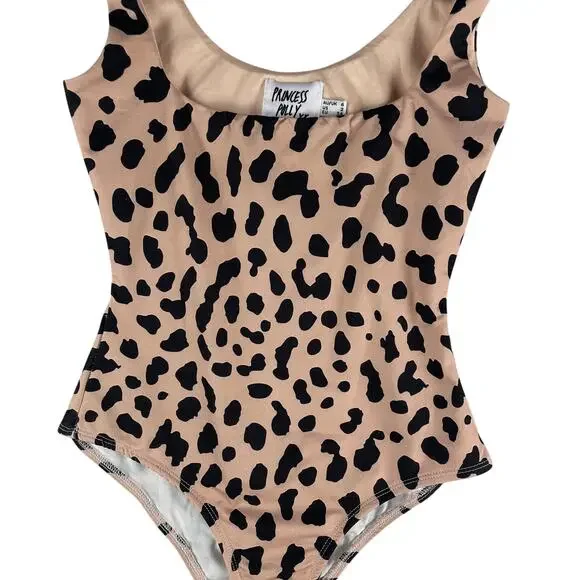 Princess Polly Womens Tamikah Bodysuit US 2 Tan Animal Print Sleeveless Lined - Picture 6 of 8